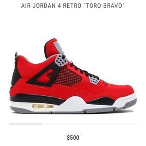 Air Jordan 4 retro “toro bravo”!!!
